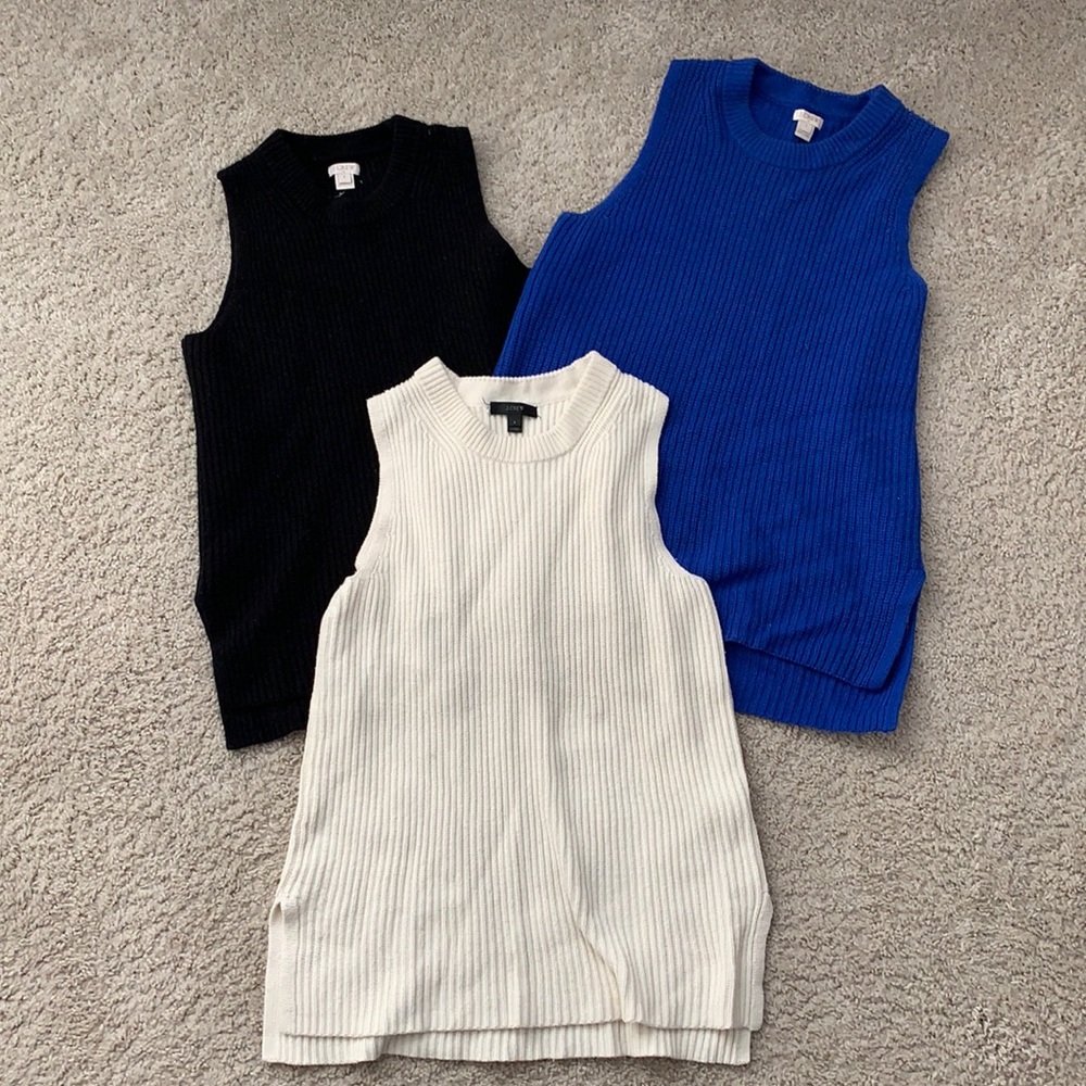 Three jcrew and jcrew factory sweater vests size small